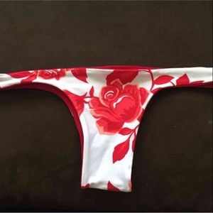Red reversible thong/cheeky bikini